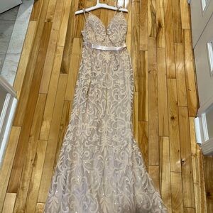 Elegant Blush Sequin Gown